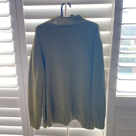 Coldwater Creek Cable Knit Olive Sweater - Picture 3 of 3